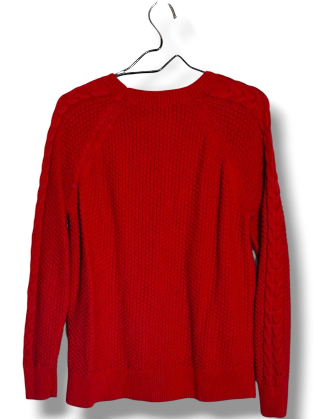 GAP Red Cable-Knit Long Sleeve Classic Design Comfy and Cozy Crewneck Sweater - Picture 16 of 16